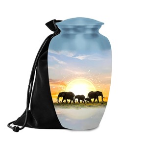 Personalized Elephant Cremation Urns for Human Ashes Aluminum <b>Memorial</b> <b>Keepsake</b> 10 inches - Product Image 4