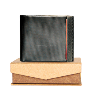 Cartera RFID plegable minimalista para hombre de alta calidad de cuero genuino con cierre abierto forro de poliéster de longitud corta al por mayor - Product Image 1