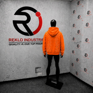 Sweat à capuche zippé oversize orange, moderne, avec motif étoiles et flammes brodés, coupe classique, décontracté, pour l'automne, TENDANCE, doux pour l'hiver - Product Image 4