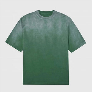 T-shirts délavés au soleil en coton épais, coupe oversize, style décontracté streetwear, personnalisables - Product Image 1