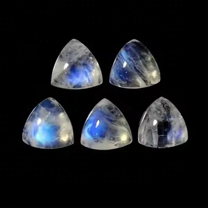4mm Natural Rainbow Moonstone Smooth Trillion Cabochon Handmade Loose Gemstone For Making Ring Pendant <b>Bracelet</b> Earrings Jewelry - Product Image 2