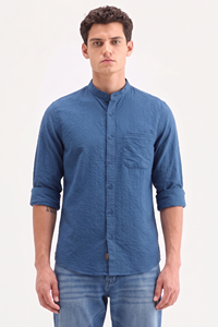 Camisa Enovate para Hombre, Casual, Texturizada, Cuello Mao, 100% Algodón, Transpirable, Verano, Diseño ODM - Product Image 2