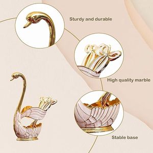 Organizador de Cubiertos Metálico con Forma de Cisne, Elegante y Vertical para Sala de Estar, Acabado en Pintura Horneada Duradera - Product Image 3