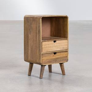 Mesita de noche Vandana Amber Balance con almacenamiento en madera natural de mango Yulara - Product Image 3
