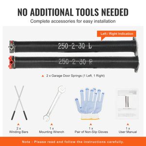 Molle a torsione per porte da garage ad alta resistenza (0,25 x 2 x 30 pollici) con barre di avvolgimento antiscivolo e superficie rifinita - Product Image 5
