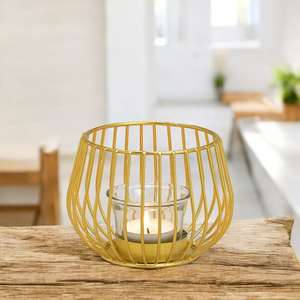 Porte-bougie décoratif en métal au design unique pour salon, table à manger et aménagement intérieur d'hôtel, disponible au prix d'exportation - Product Image 6