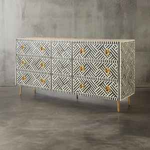 Meubles modernes de luxe européens faits à la main avec incrustations en os, armoires de cuisine en bois massif pour la décoration de la maison, en provenance d'Inde, pour le salon - Product Image 1