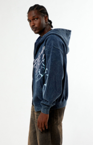 Men's Embroidered Vintage Washed <b>Graphic</b> <b>Zip</b>-<b>Up</b> <b>Hoodie</b> Regular Fit Streetwear Polyester/Cotton Y2K Casual Sun Faded Sweatshirt - Product Image 2