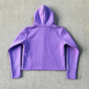 Sudadera con capucha personalizada de invierno 100% algodón con cremallera, lavado ácido, parche bordado desgastado, impermeable, transpirable, estilo urbano - Product Image 2