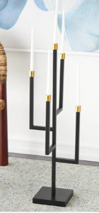 <b>Black</b> Metal Candle Decorative <b>Candelabra</b> Holder Vintage Style Candle Stand for Dining Table Home Decor Events - Product Image 4