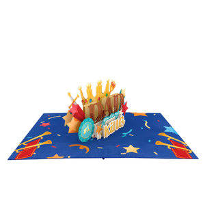 Tarjeta 3D Pop-Up, Papá es Rey, Tarjeta de Felicitación 3D para el Día del Padre, Manualidades de Papel, Tarjetas Pop-Up 3D, Tarjeta Hecha a Mano - Product Image 4