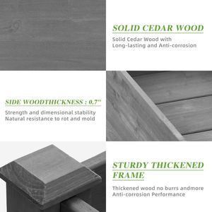 Raised Garden Bed with Wooden Legs Elevated Outdoor Planter Box for Plants Flower Pots & Planters - Product Image 4