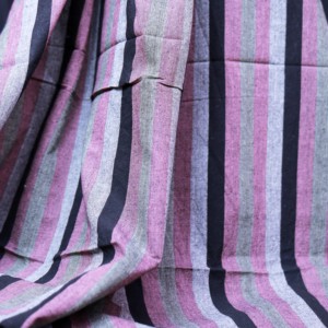 Handloom Woven Organic Khadi Cotton <b>Fabric</b> Medium <b>Weight</b> 125 GSM Handmade Stripe Design Breathable Eco-Friendly for Men - Product Image 2
