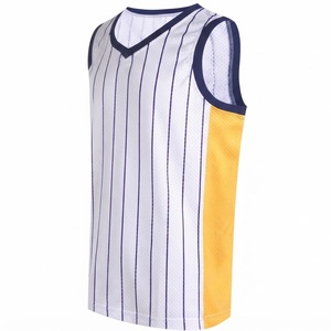 Camiseta de Baloncesto Orha con Rayas Moradas y Naranjas, Cuello en V, Sin Mangas, Malla Transpirable, Unisex, Corte Regular, Impresión Sublimada - Product Image 5