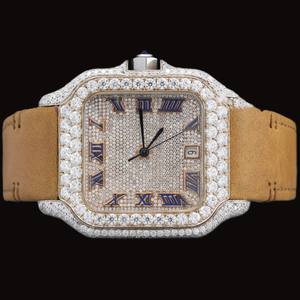 Hot Selling Luxury Fashion 925 <b>Sterling</b> <b>Silver</b> <b>Watch</b> Square Glass Cut Moissanite Diamond Quartz Limited Edition Perfect Gift - Product Image 6