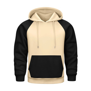 Sweat-shirt à capuche pour homme, manches raglan, couleur unie, pull décontracté avec poche avant, capuche à cordon de serrage, coupe régulière, vêtements d'automne - Product Image 1