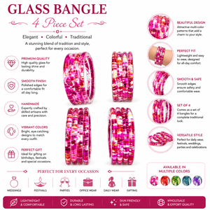 Juego de 4 Brazaletes de Vidrio Hechos a Mano, Brazaletes Coloridos de Moda, Joyería Étnica Tradicional para Mujer, Suministro al por Mayor para Exportación - Product Image 6