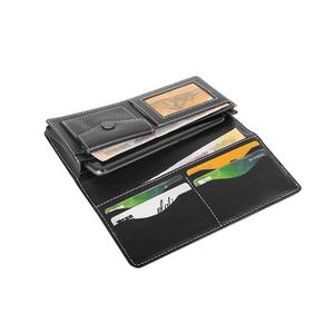 Cartera de Cuero Vacuno de Alta Calidad Hecha a Mano, Cartera Larga Negra Bifold de Cuero Genuino con Bolsillos para Tarjetas de Crédito para Hombre - Product Image 2