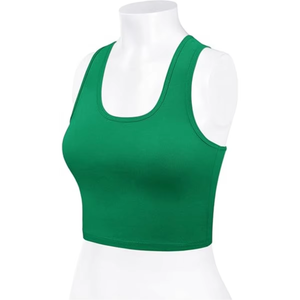 Sujetador Deportivo Atlético Personalizado para Mujer, Top Corto Verde con Tirantes Cruzados, Ropa Deportiva para Yoga, Gimnasio, Fitness, OEM, ODM, Venta al por Mayor, Marca Privada - Product Image 1