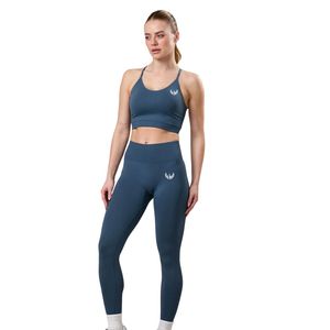 Legging léger bleu acier pour femme, taille haute, extensible, pour l'entraînement, le fitness, le yoga, les activités sportives et le quotidien - Product Image 1
