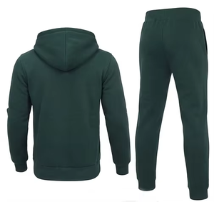 Conjunto Deportivo Azul Marino para Hombre, Talla Grande, Sudadera con Capucha y Cierre Completo, Pantalones Casuales con Estampado de Leopardo, Transpirable - Product Image 5