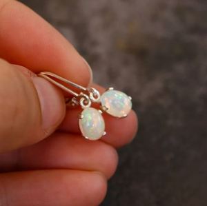 925 Sterling Silver Gold Ethiopian Welo Opal Oval Cut Lever <b>Back</b> Drop <b>Earrings</b> Natural Dainty Elegant Wedding Party Jewelry Gift - Product Image 3
