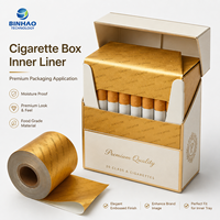 Papier d'aluminium gaufré or personnalisé pour l'emballage des cigarettes, doublure intérieure pour tabac en rouleau