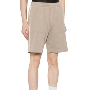 Shorts Bermuda en coton uni pour homme avec bande latérale et taille élastique, style décontracté - Product Image 1