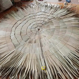 Tropical hand-woven grass umbrella top cover 2.2m diameters for Eco-resort glamping Tiki-style Event weddings parties outdoor - Product Image 3