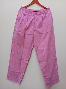 Camiseta de Dormir sin Mangas para Mujer, a Rayas Rosas, Informal, de Algodón Popelín Suave, Ropa de Dormir de Verano, sin Cuello, Corta - Product Image 4