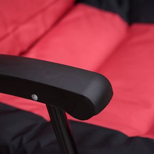Set di Mobili da Esterno Stile Bistrot in 3 Pezzi: Tavolino in Vetro e 2 Sedie a Dondolo Pieghevoli Imbottite per Veranda e Campeggio - Product Image 5