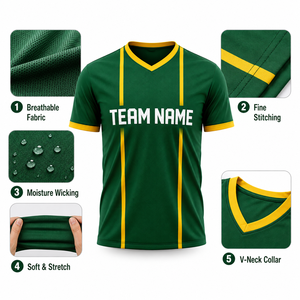 Maillot de football personnalisé grande taille à manches courtes, col en V, pour équipe, séchage rapide, vêtements d'équipe, fabricant OEM ODM, unisexe - Product Image 3