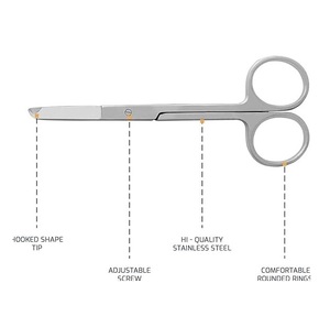 Tijeras Quirúrgicas de Acero Inoxidable de Grado Alemán, Tijeras de Precisión para Retirar Suturas, Kit Quirúrgico Manual para Clínica y UCI - Product Image 2