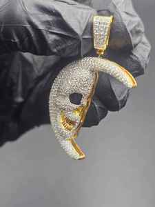 Colgante de Diamante en Forma de Luna, Chapado en Oro de 18K, Micro Pavé, Estilo Hiphop, Unisex, para Uso Diario - Product Image 3
