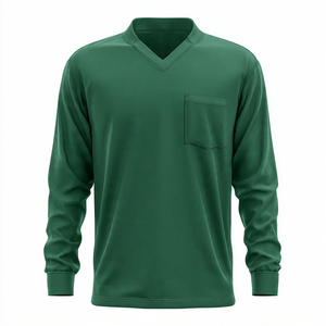 Hospital Medical Under <b>Scrubs</b> Shirts <b>Tops</b> Comfortable Long Sleeve Knitted 100% Cotton - Product Image 2