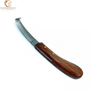 Cuchillo para pezuñas con hoja de acero inoxidable y mango de madera, instrumento veterinario para pezuñas de caballos y vacas - Product Image 4