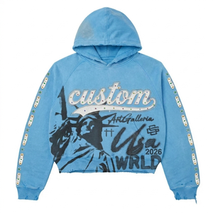 Sudadera con Capucha de Algodón al por Mayor, Estilo Vintage, Acabado Lavado, Tela Premium, Fabricante Personalizado - Product Image 1