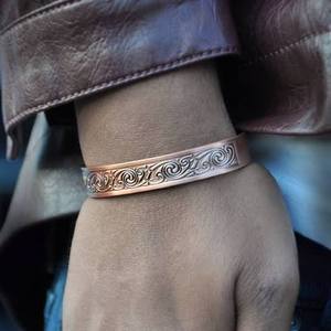 Handmade <b>Copper</b> Alloy Magnetic Geometric Classic unisex magnetic <b>copper</b> bracelet <b>Bangles</b> for Party Occasions - Product Image 1