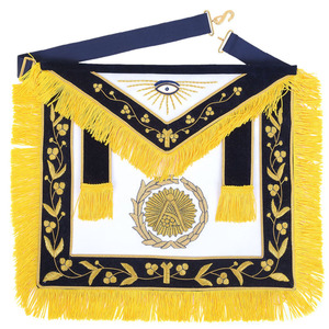 High Quality Lambskin Leather Masonic Stewards Apron with badge <b>Collar</b> Full Dress Apron hand embroidered 2026 - Product Image 3