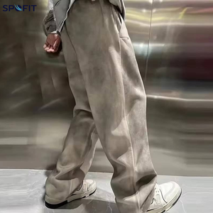 Heavyweight Oversized Custom Acid Wash Sweatpants Baggy 450 Gsm Plain Customized Wide Leg <b>Men</b> <b>Flared</b> Mid Waist Pants - Product Image 3
