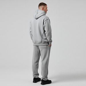 Nuevo Conjunto de Sudadera y Pantalones de Felpa Ligera con Capucha y Logotipo Personalizado para Hombre, Estilo Casual, Ecológico, para Maternidad - Product Image 4