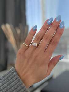 Anillo Solitario Brillante con Diamante Esmeralda de 2.01CT, Oro Sólido de 14K, Cultivado en Laboratorio, para Compromiso, Boda, Aniversario, Regalo para Ella - Product Image 3