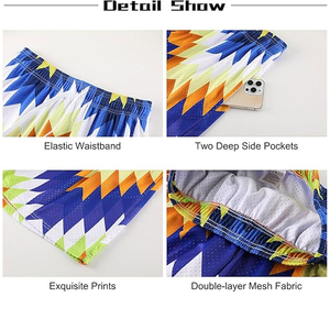 Men's Geometric Print Quick Dry Swim <b>Shorts</b> Sublimation Transfer Polyester Casual Mid Waist Drawstring <b>Short</b> Length - Product Image 6