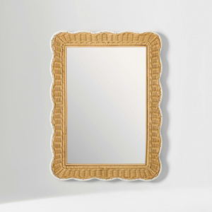 Timeless Decor Handmade <b>Rectangular</b> Rattan Wall Hanging <b>Mirror</b> With Decorative Frame Bohemian Home Decor - Product Image 2