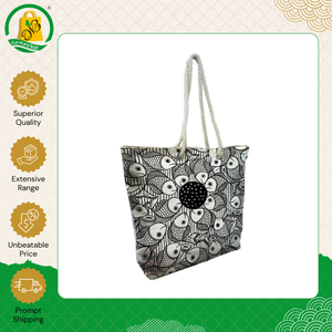 Bolsa de Playa de Lona Hecha a Mano con Asa de Cordón y Motivo Tradicional Indio Patcitra, de Alta Calidad, Venta al Por Mayor para Compradores Serios - Product Image 6