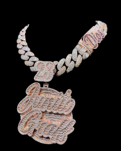 Collar Personalizado de Lujo con Colgante de Hip Hop, Diamante Moissanita, Cadena Cubana, Chapado en Oro, con Nombre, Joyería de Lujo Personalizada - Product Image 1