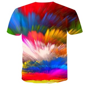 Camiseta Casual de Manga Corta para Hombre al por Mayor, 100% Algodón Tejido, Diseño Tie Dye Sólido en Negro y Colores Mixtos - Product Image 1