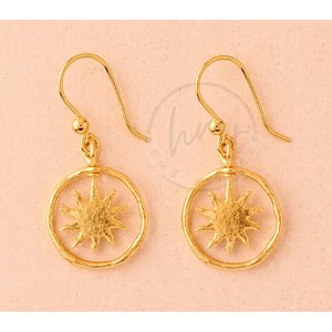 Handmade <b>Gold</b> Plated Sun Drop <b>Earrings</b> for Women Minimalist Celestial <b>Dangle</b> <b>Earrings</b> Brass Fashion Jewelry - Product Image 2