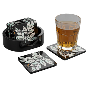 ชุดถาดรองแก้วมุกสีดำและสีขาวมีสไตล์สำหรับตกแต่งบ้านที่ทันสมัย - Product Image 1