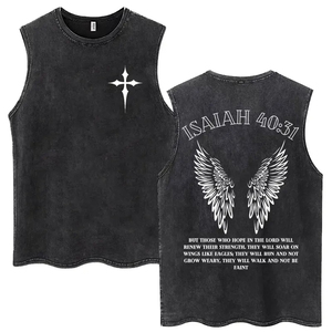 เสื้อกล้ามวินเทจลายกราฟิก Jesus Is King ผ้าฝ้าย สตรีทแวร์ ยูนิเซ็กส์ - Product Image 2